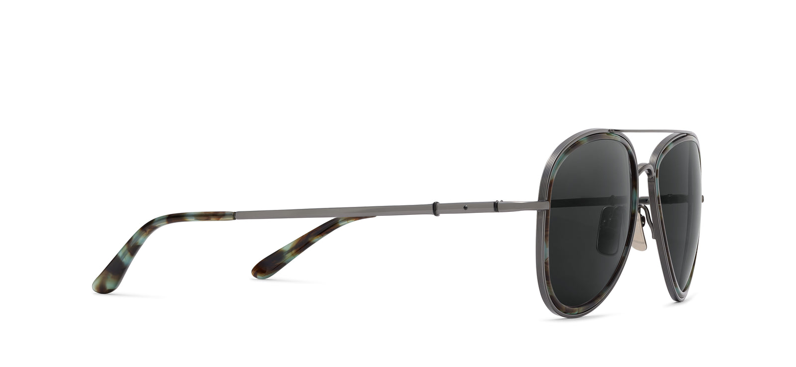 MCM Unisex Metal Brow Bar Aviator Sunglasses MCM Worldwide Men Shiny Black Pilot Sunglasses MW0009-01B  main image 2